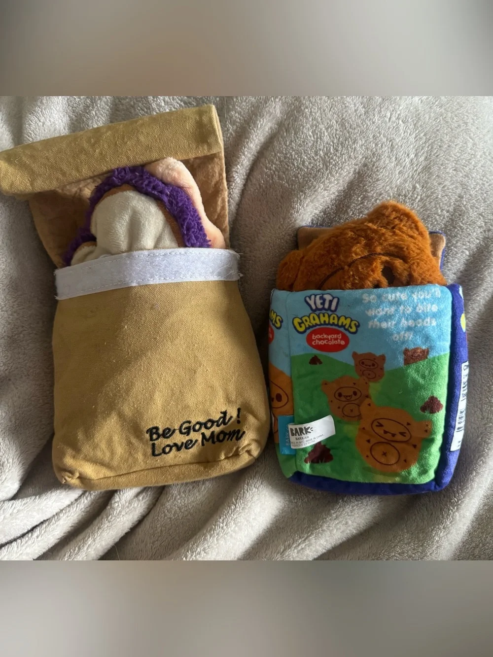 Plush Treat Toy Set - Tan, Purple, Orange